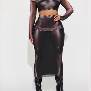 Women’s Chic Black Sheer Skirt